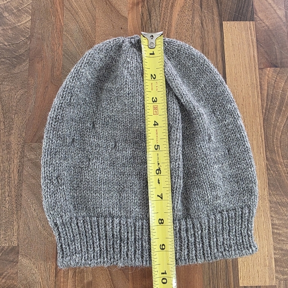Molly Goddard Mallory Lambswool Lace Hole Beanie Hat Grey Winter Cap NWT main image 4
